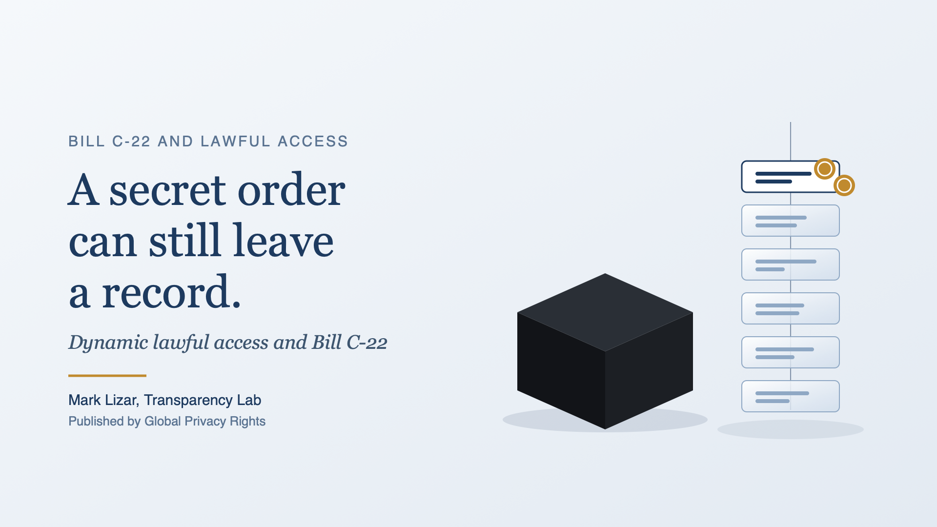 A black box beside a clear ledger of linked records, two witness seals on the latest entry.